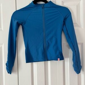 Blue Long Sleeve Zip-Up Rash Guard